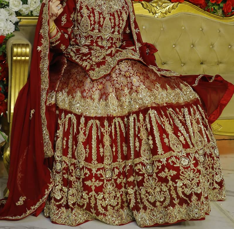 Luxury Bridal Red Lehenga – Heavy Embroidered Wedding Dress For Sale 0