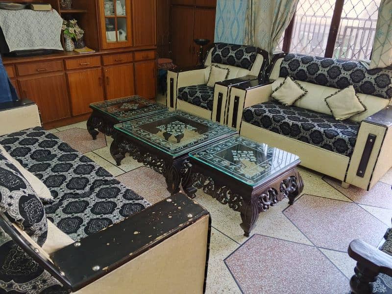 Center Table - Wooden Table - Chinioti Table - Table with 8mm Glass 2