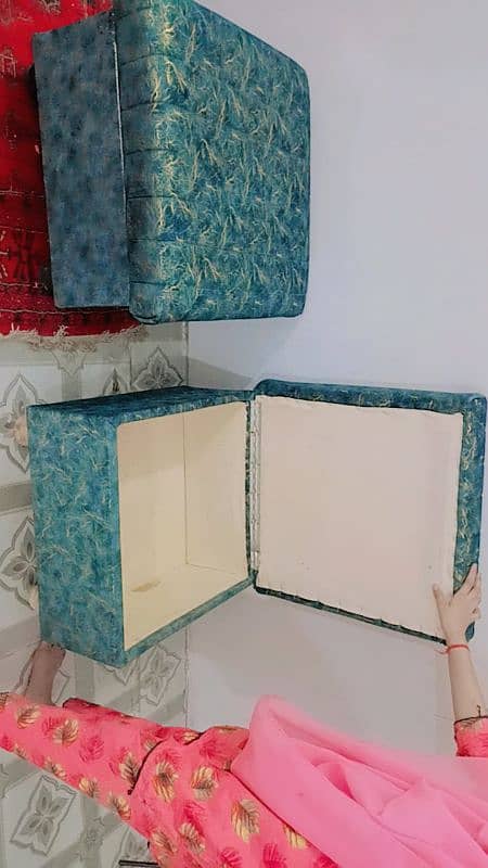 sofa kum bed 2 and 2 puffy 1