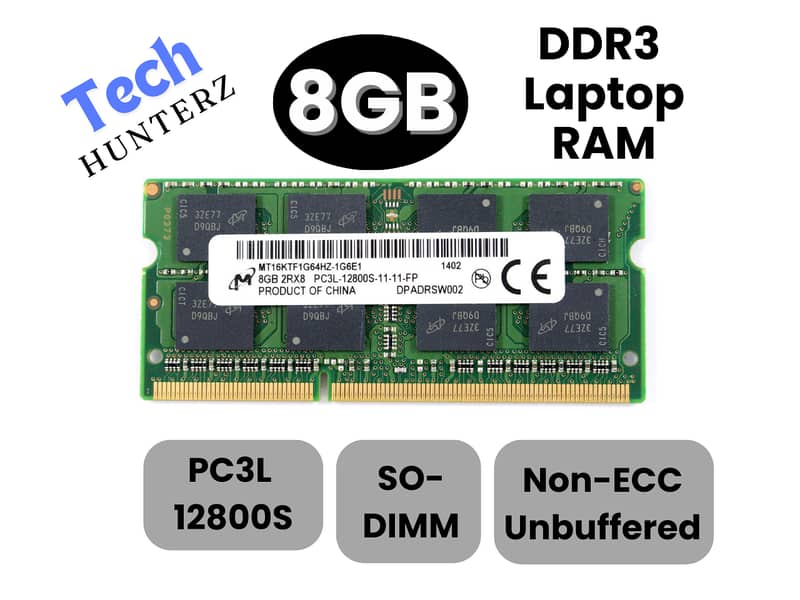 2GB, 4GB, 8GB DDR3 Ram For Laptop 1600Mhz Imported Ram PC3, PC3L 3