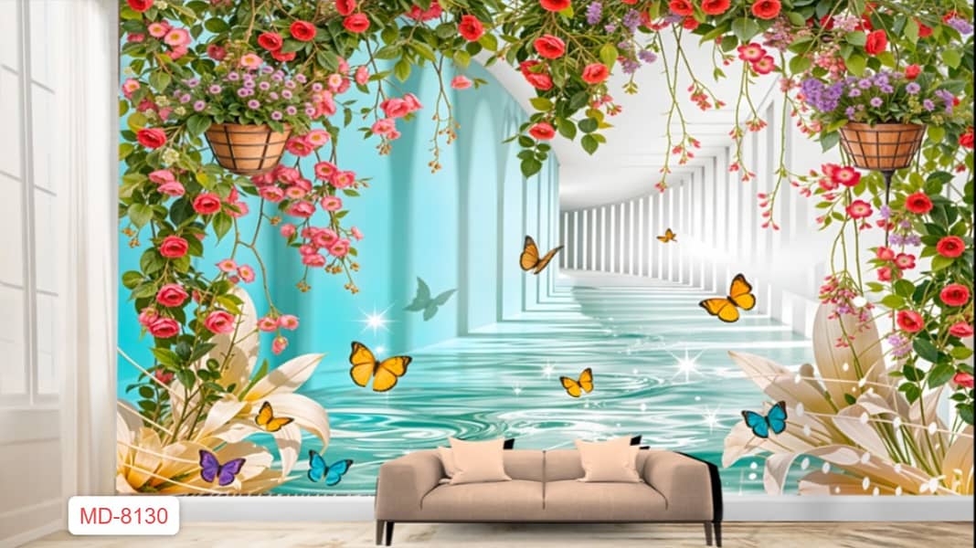 3D WallPaper| wpc Panel Customized wall paper false ceiling 2
