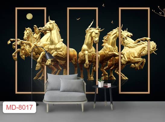 3D WallPaper| wpc Panel Customized wall paper false ceiling 4