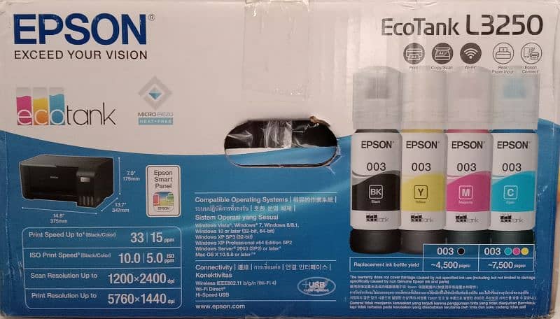 Epson EcoTank L3250 A4 Wi-Fi All-in-One Ink Tank Printer. 1