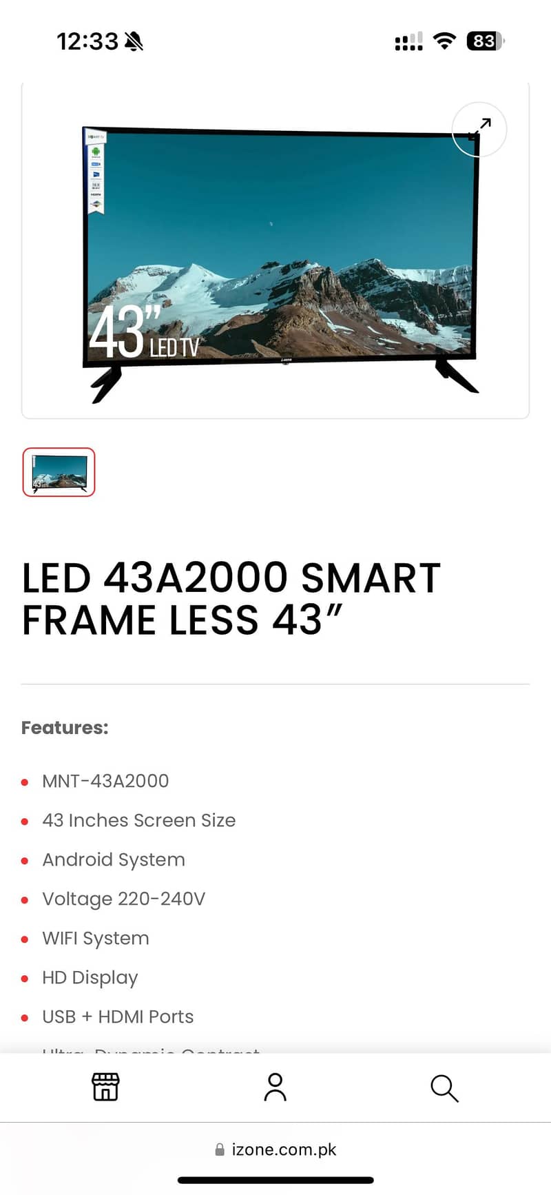iZone 43” LED Smart TV- Borderless Viewing, Smarter Experience 1