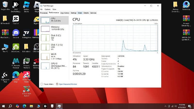 Core i5 3470 @ 3.20. 2