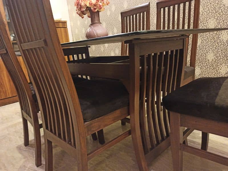 6 chairs dining table / dining table / glass top dining table 2