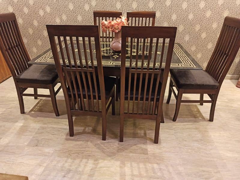 6 chairs dining table / dining table / glass top dining table 3