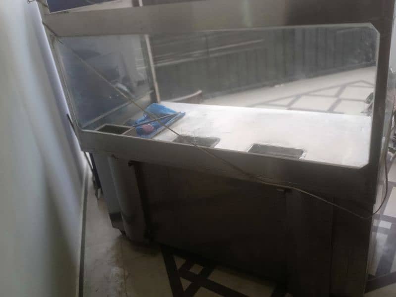 fries counter + Shwarma Machine + Chiller + racks 2 piec 5