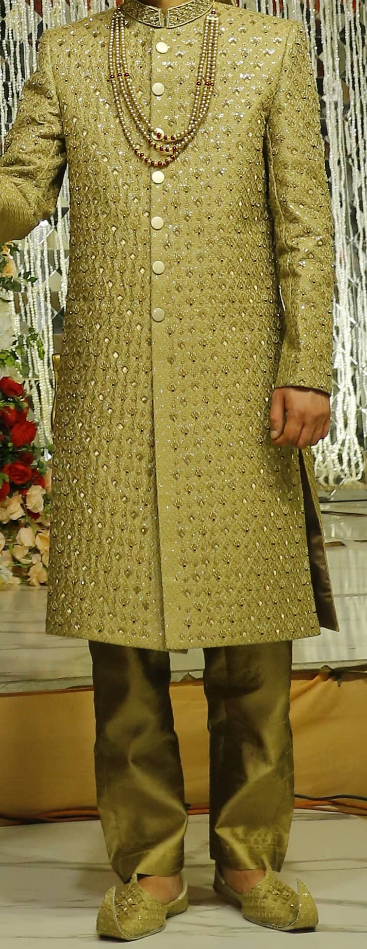 Golden Sherwani for Groom – Premium Quality Wedding suit For Sale 0