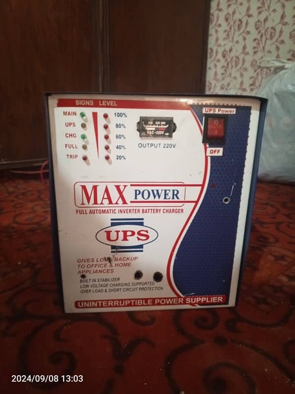 Silver 24 watt double battery ups heavy duty easly work with solar 1