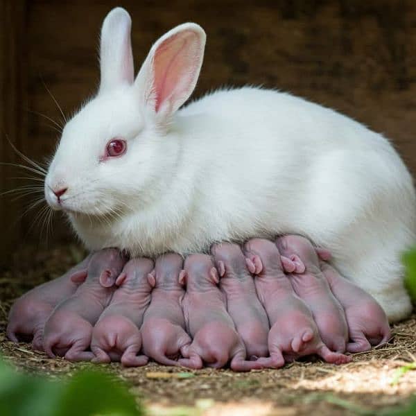 Red Eyes White Rabbit Fancy 0