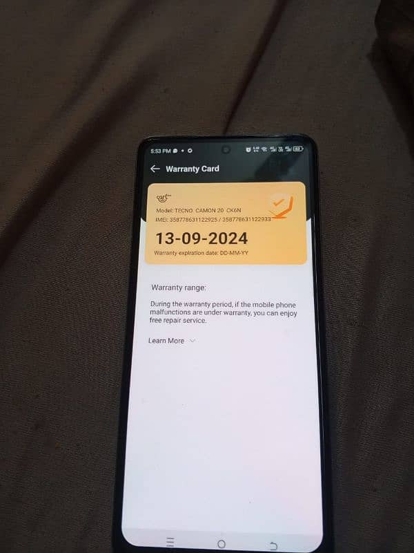 TECNO CAMON 20 AMOLD DISPLAY 8/256 GB 7