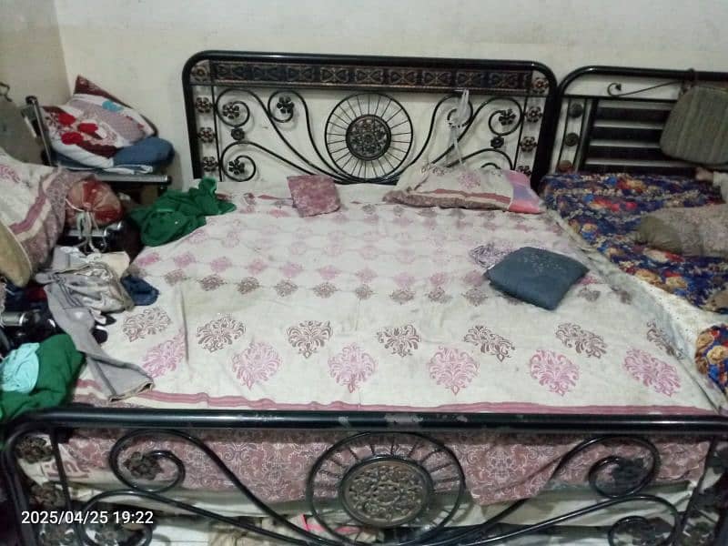 Iron Double Bed with mattress Sold 0