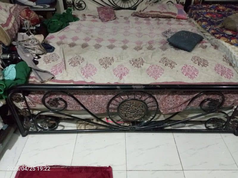 Iron Double Bed with mattress Sold 2