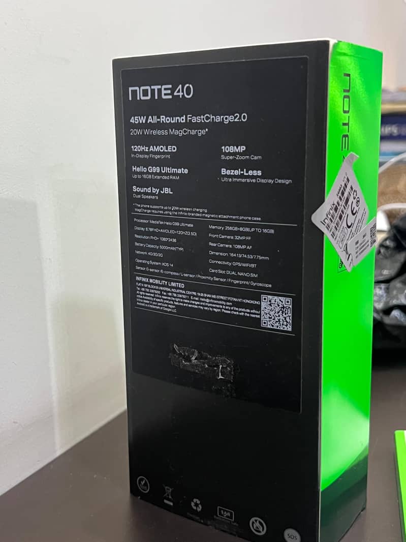 Infinix Note 40 8/256GB PTA Approved 10