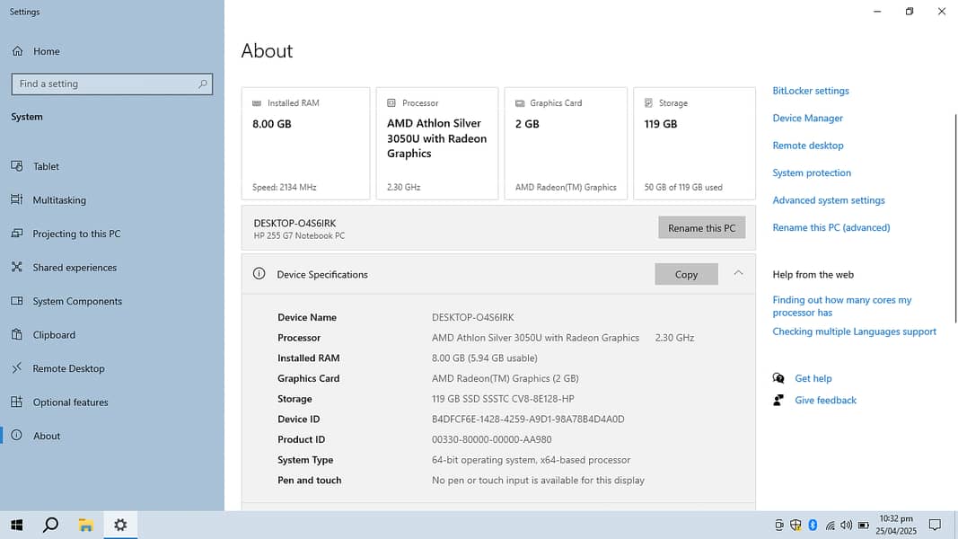 HP 255 G7 Laptop (AMD Athlon Silver-8-128-15.6”-HD) - ALFA TECH 12
