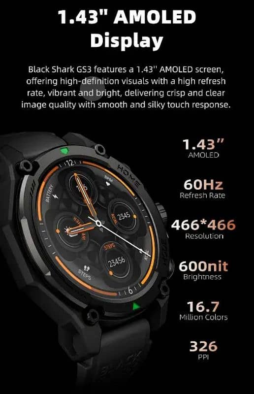 Black Shark GS3 AMOLED Smartwatch | GPS + Calling | Mint Condition 14