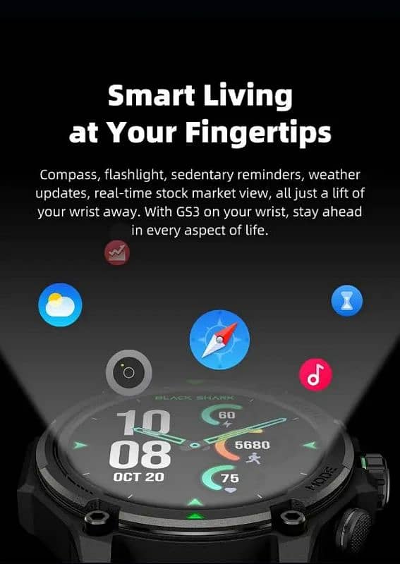 Black Shark GS3 AMOLED Smartwatch | GPS + Calling | Mint Condition 17
