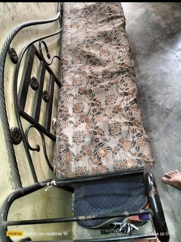 iron bed 6x6 with mattress or sofa seti 15