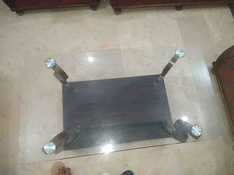 Used 7-Seater Sofa Set with Glass Center Table for Sale Good Condition 3