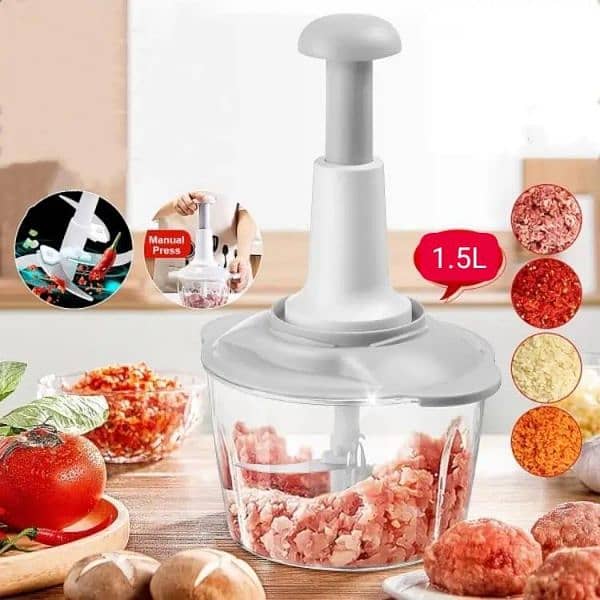 Manual Food Chopper – 1.5L Capacity (Condition 10/10) 0
