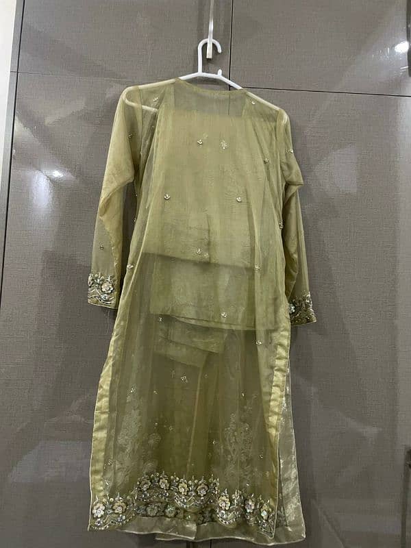 Olive Green Party Wear Dress 2