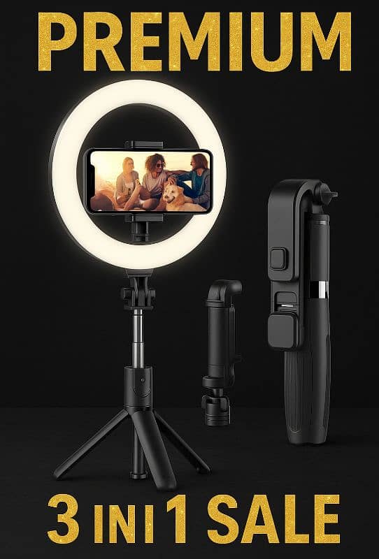 3IN 1 SALE | RING LIGHT, SELFIE STICK AND TRIPOD STAND | HOME DELIVERY 0