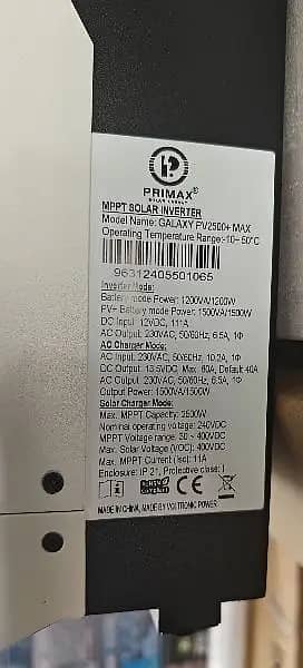 INVERTER PRIMAX HYBRID SOLAR INVERTER – GALAXY PV2500+ MAXx 5