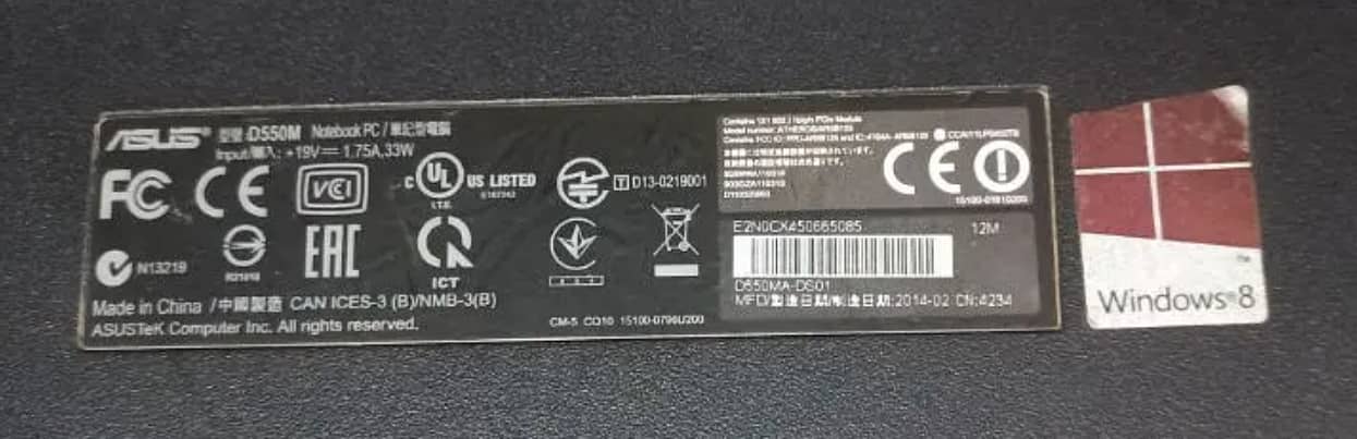 (Exchange with good phone) ASUS Notebook "D550M" laptop 128gb ssd 4
