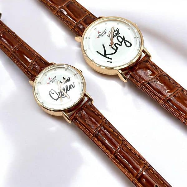 Charming Analogue Couple Watches – Perfect for Unisex Styling – 2 Pcs 0