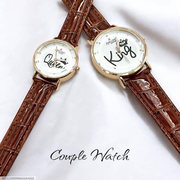 Charming Analogue Couple Watches – Perfect for Unisex Styling – 2 Pcs 1