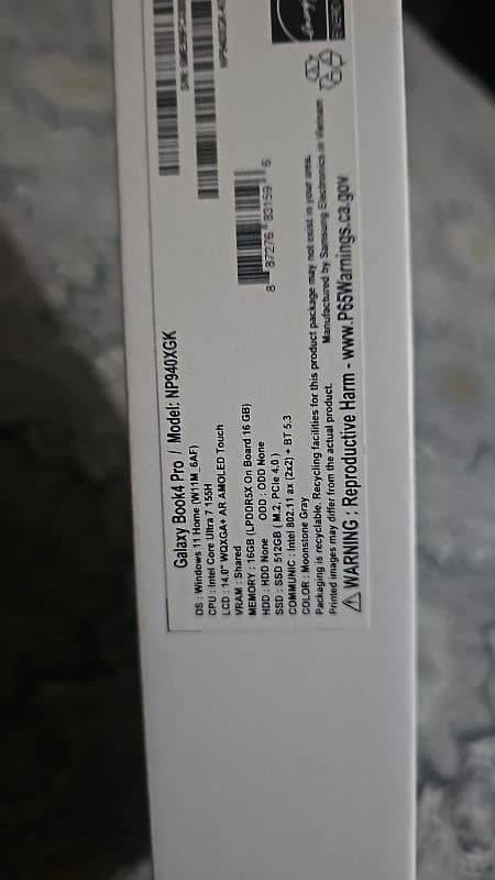 SAMSUNG 14' Galaxy Book4 Pro  Intel Core 7 Touchscreen 2024 Model 5