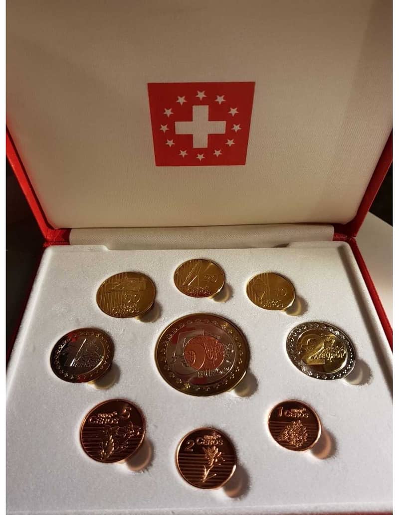 Switzerland Proof Pattern Euro Coin Set in Presentation Box 6