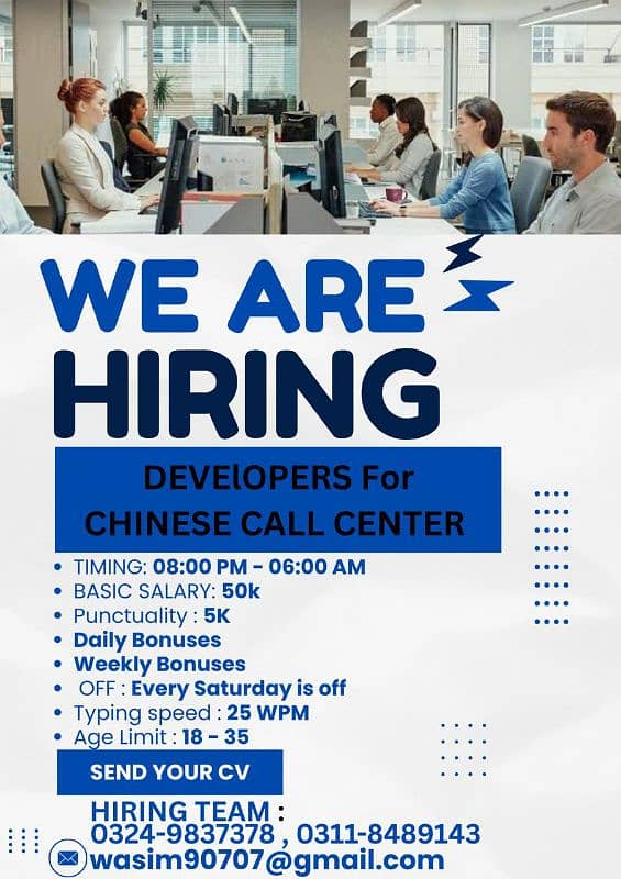 Developer for Chinese Call center 0