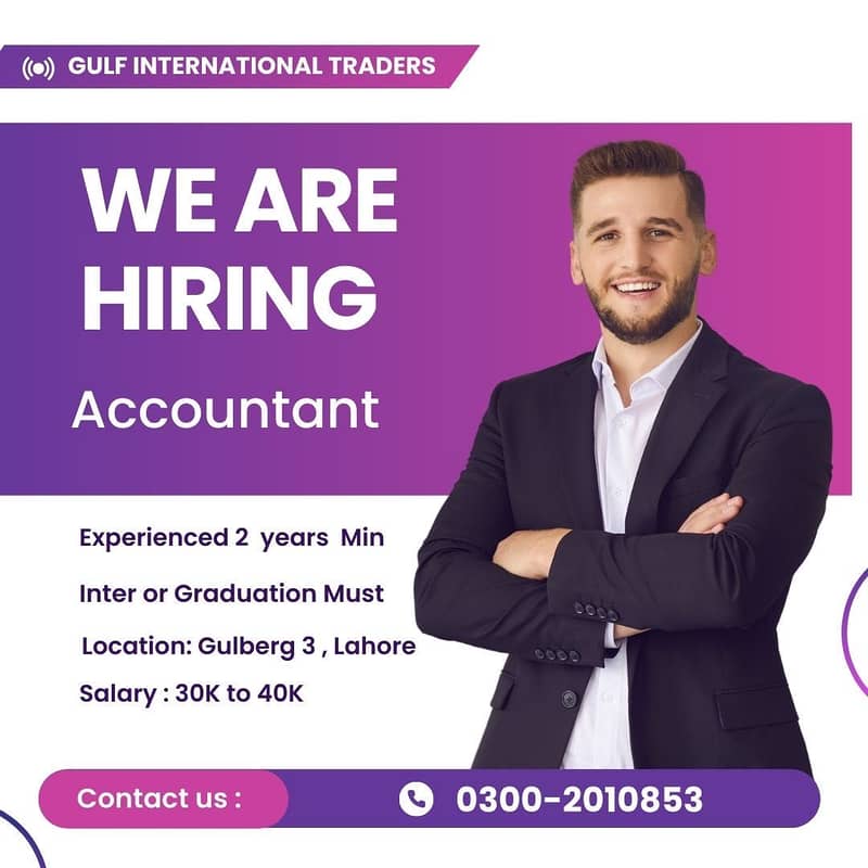 Accountant - Jobs - Male Staff - Lahore Jobs 0