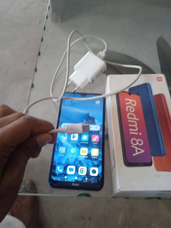 redmi A8 with box charger 1