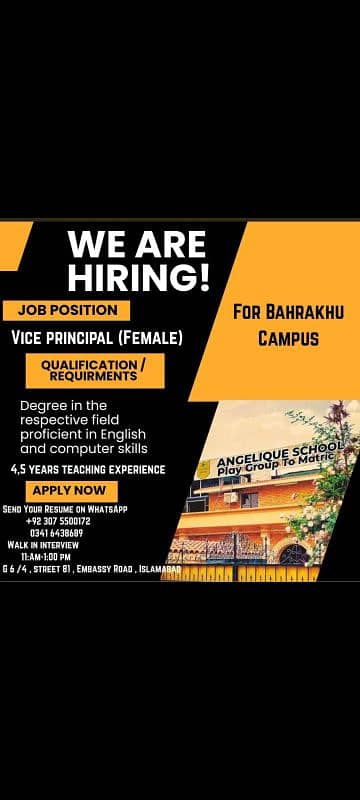 required a vice principal 0