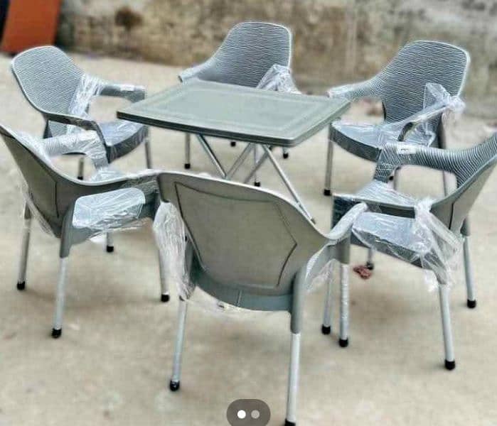 PLASTIC OUTDOOR GARDEN CHAIRS TABLE SET AVAILABLE FOR SALE 3