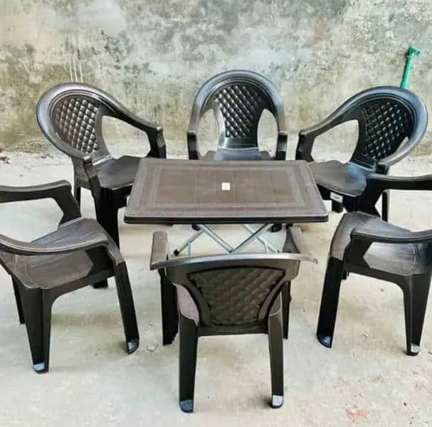PLASTIC OUTDOOR GARDEN CHAIRS TABLE SET AVAILABLE FOR SALE 4
