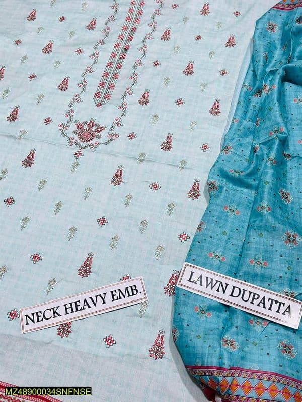 3 PC's Women's unstitched lawn printed suits 9