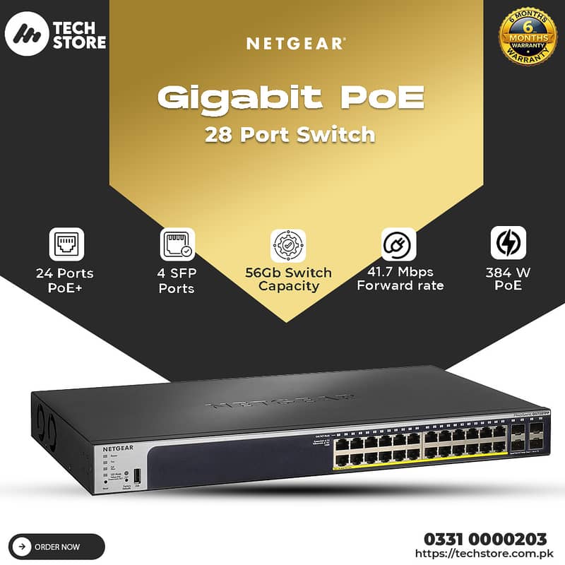 NETGEAR Gigabit Ethernet Smart Switch 28-Port PoE (GS728TPP) (Renewed 0