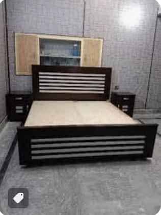 Bed / bed set / king size bed / double bed / wooden bed /side tables 7