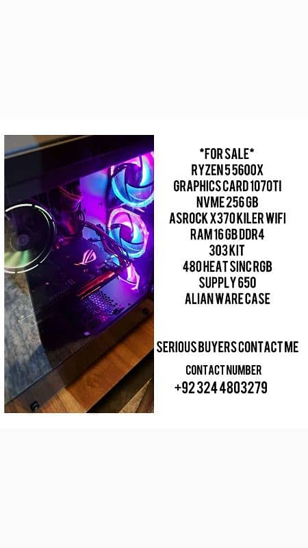 Gaming Pc Ryzen 5 5600x Graphics card 1070ti wit boxes 3