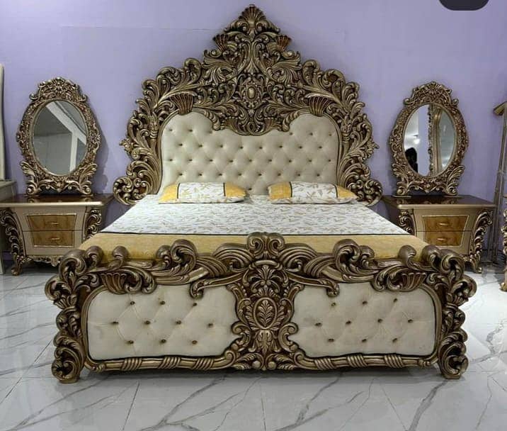 Poshish bed/king size bed/dressing table/bed set/wooden bed/furniture 0