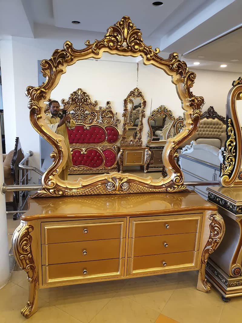 Poshish bed/king size bed/dressing table/bed set/wooden bed/furniture 7