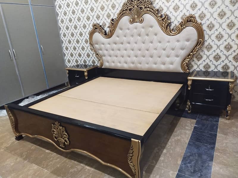 Poshish bed/king size bed/dressing table/bed set/wooden bed/furniture 10