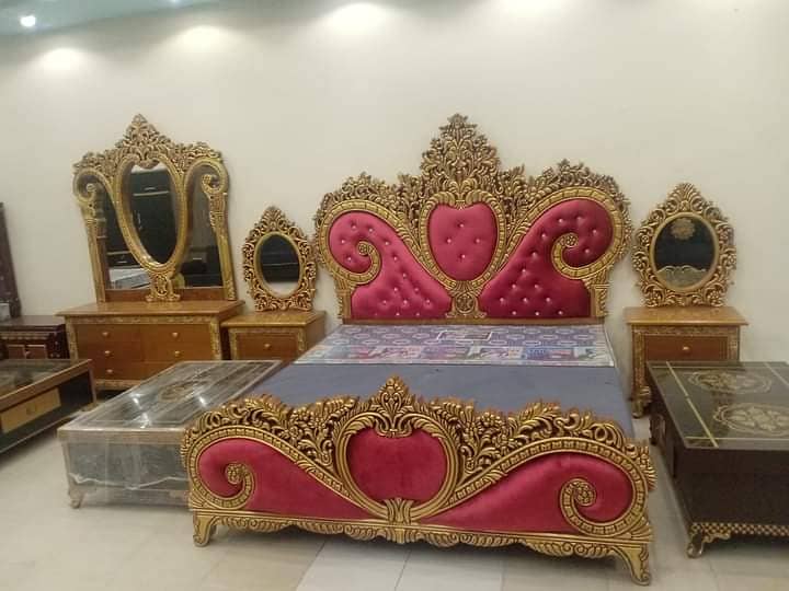 Poshish bed/king size bed/dressing table/bed set/wooden bed/furniture 13