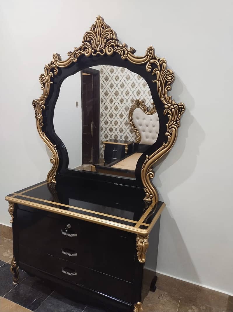Poshish bed/king size bed/dressing table/bed set/wooden bed/furniture 15