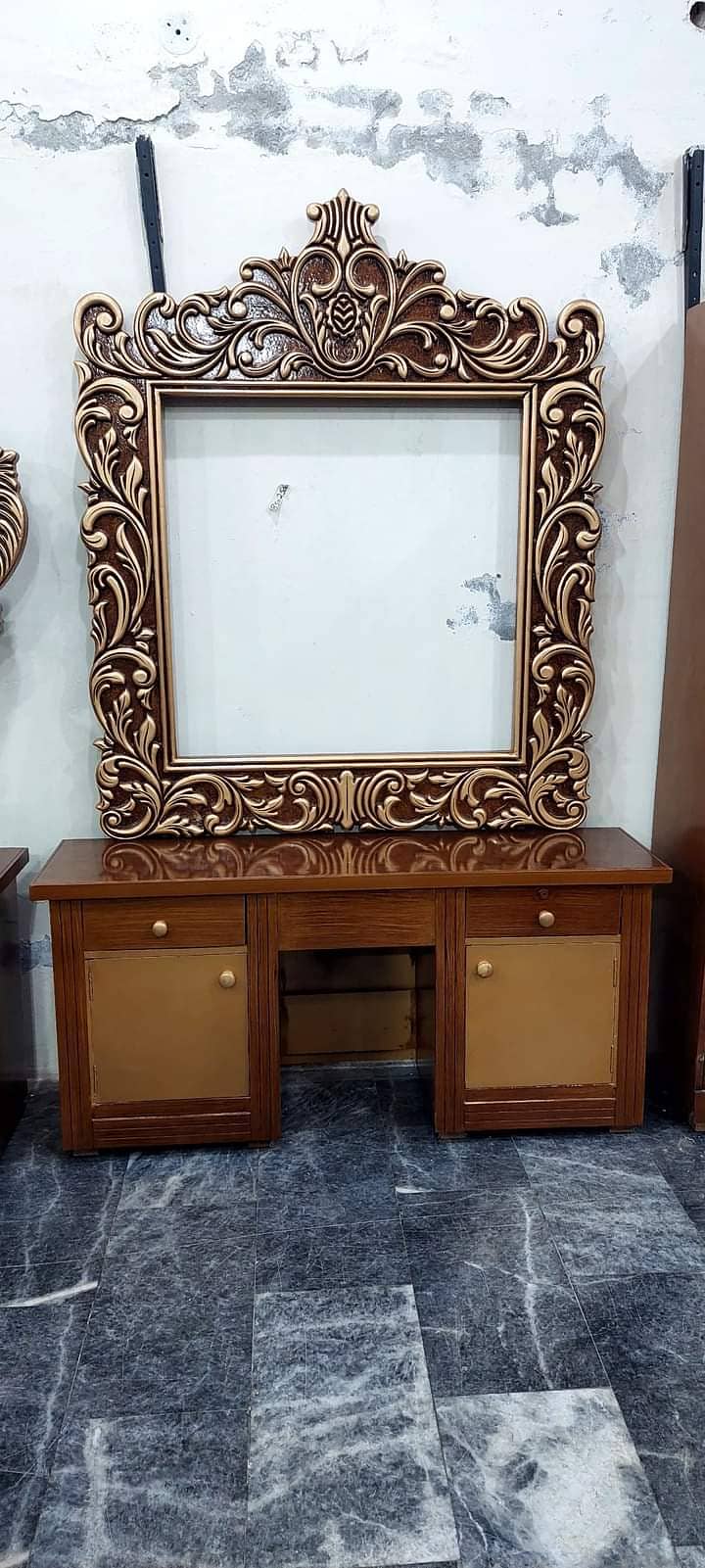 Poshish bed/king size bed/dressing table/bed set/wooden bed/furniture 16