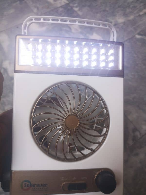 solar fan with 2 lights 3